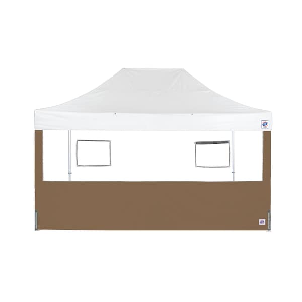 TAA Compliant Food Booth Sidewall with 2 Serving Windows, 15' W x 15' H, Coyote Brown